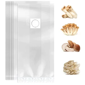 BMIROAMDFE Mushroom Grow Bags Extra Thick 8 Mil Mushroom Bag 15 Pieces High Temperature Resistance Large Size Clear
