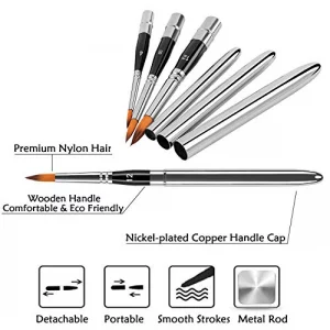 Travel Watercolor Brushes, Golden Maple 3pcs Watercolor Travel Brushes with Leather Pouch - Pointed Round for Watercolor Acrylics Gouache Ink Paintin