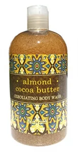 Greenwich Bay ALMOND COCOA BUTTER Exfoliating Body Wash for Men and Women-Gentle Body Scrub Parabens Free -Sulphates Free-Blended with Loofah, Aprico