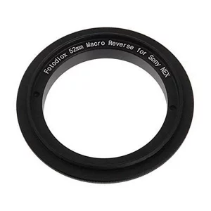 Fotodiox 52mm Filter Thread Macro Reverse Mount Adapter Ring for Sony E-Series Camera Fits Sony