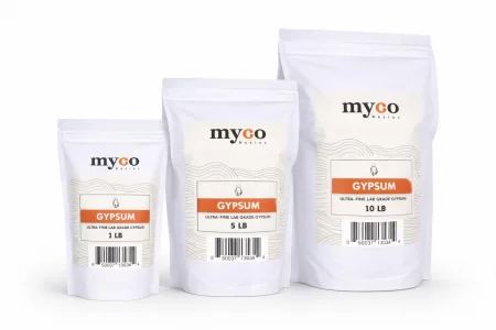 (1.0-20.0 lbs) Mycology Basics - Bulk Ultra-Fine Lab Grade Gypsum for Mushrooms, Food Grade, No Additives - Packaged in HEPA filtrated Enclosure for