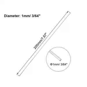 Awclub 1mm x 200mm 304 Stainless Steel Solid Round Rod Lathe Bar Stock for DIY Crafts Model Car Helicopter Airplane - 10pcs