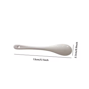 White Ceramic Coffee Spoon, 5 Inch Small Tea Spoons for Ice-cream Teaspoon Appetizers Desserts, Dinner Soup Spoons Kitchen (12 Pack)