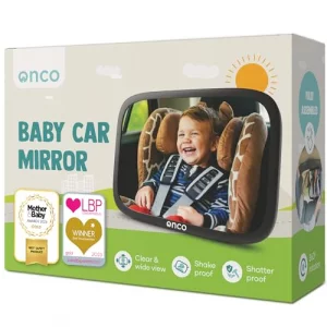 Onco Baby Car Mirror Back Seat  Rearview Baby Car Mirror, 100% Unbreakable and Anti-Vibration, Universal Fit with 360 Rotation (Award-Winning)