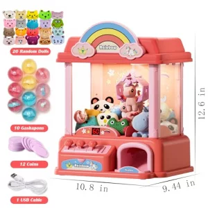 Kakamelon Claw Machine for Kids and Adults with Mini Prizes|Toys for Ages 8-13 Girls|Candy Machine Birthday Gifts for 6 7 9 10 12 Years Old