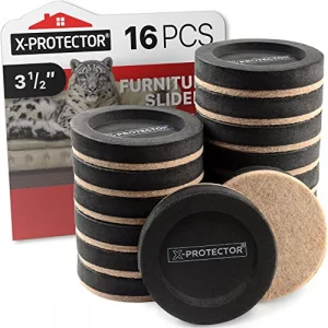 Felt Furniture Sliders for Hardwood Floors X-PROTECTOR 16 PCS 3  - Furniture Slider with Unique Design - Heavy-Duty Furniture Movers for Hard Surfa