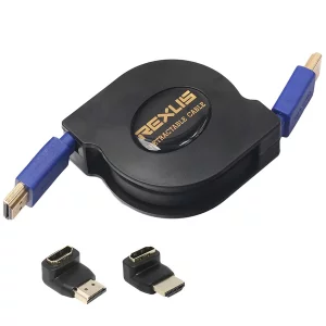Retractable HDMI Cable Super Speed 1 M/1.8M 3 in 1 3D + 90/270 Male to Female Adapter Converter (6ft(1.8M))