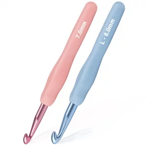 YOJOB 2Pack Size 7.0mm, L / 8.0mm Crochet Hooks, Super Smooth & Ergonomic for Beginner and Advanced (7.0mm, 8.0mm)