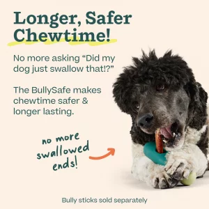 WOOF BullySafe - Bully Stick Holder - Durable Dog Chew Holder for Safe, Long-Lasting Play - Easy to Clean - No More Swallowed Ends - for Dogs 10+ lbs