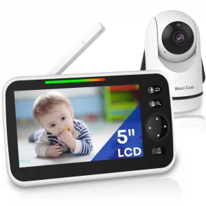 Baby Monitor with Camera and Audio, 5'' Screen Baby Monitors No WiFi, 30-Hour Battery, Remote Pan-Tilt-Zoom Video Baby Monitor, Night Vision,VOX,2-Wa
