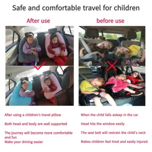 FHSGGP Travel Pillow Car Pillow Kid Car Sleeping The Sleeping Aid for Adults and Kids on Road Trips Kids Travel Pillow Black