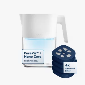 LARQ Hydrated AF Set - Pitcher PureVis 1.9L, Pure White + 4 Advanced Filters