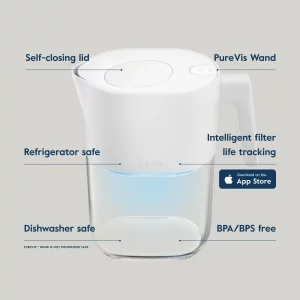 LARQ Hydrated AF Set - Pitcher PureVis 1.9L, Pure White + 4 Advanced Filters