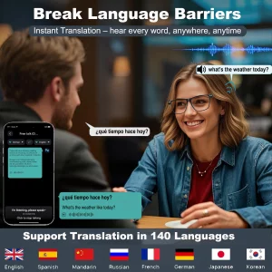 Giinova Ai Translation Smart Glasses with Chat GPT Bluetooth for Men Women with 164 Language Color-Change Lens Clear Headphone with Speaker Sunglasse