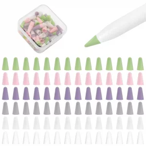 100 pcs Silicone Nib Sleeves Compatible with Apple Pencil Tips, Professional Liquid Silicone Nibs Cover Replacement for 1st & 2nd Gen/pro/USB-C, Writ