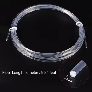 MECCANIXITY PMMA Side Glow Fiber Optic Cable 2mm 3.0M for LED Light Guide in Home, Hotel