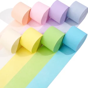 Captain Decor 8 Pastel Streamers, 656ft Pack of Pastel Birthday Decorations, Rainbow Party Decorations, Backdrop Party Supplies for Wedding Decor (1.
