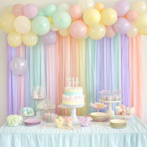 Captain Decor 8 Pastel Streamers, 656ft Pack of Pastel Birthday Decorations, Rainbow Party Decorations, Backdrop Party Supplies for Wedding Decor (1.