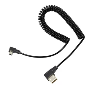 RIIEYOCA Mini USB Coiled Cable, Right Angle Sync & Charging Spring Spiral Cord for Mini USB Devices (1.54ft to 3.94ft)