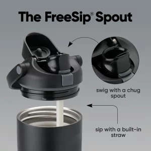 Owala FreeSip Sway Insulated Stainless Steel Water Bottle with Two-Way Spout, Built-In Straw and Bucket Handle, Made for Travel, School, and Sports,
