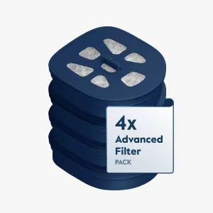 LARQ Pitcher Filter 4-pack, Advanced Carbon Filters, Removes Lead, Mercury and More, Good for 8 Months, Regular, Blue