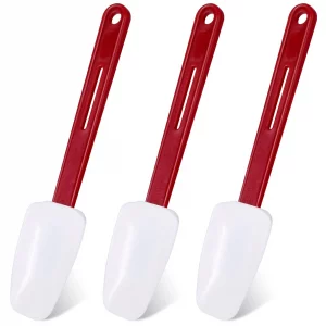 Lanties Set of 3 High Temp Silicone Spatulas Heat Resistant Rubber Commercial Heavy Duty Silicone Scraper Spatula with Handle for Kitchen Baking Cook