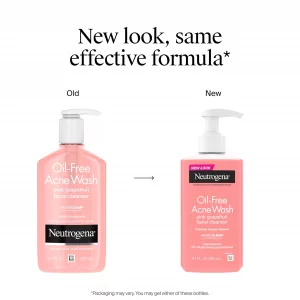 Neutrogena Oil-Free Acne Wash Pink Grapefruit Facial Cleanser - with Salicylic Acid for Clear Skin, Daily Face Wash for Oily & Acne-Prone Skin, Deep