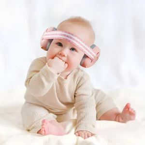 PandaEar Baby Ear Muffs, 2-in-1 Baby Ear Protection Noise Cancelling Headphones Ages 0-3 Years, Infant Hearing Protection (Pink)