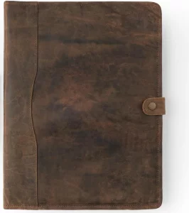 Geniune Leather Portfolio, Binder, Business Portfolio for Men and Women, Leather Padfolio, Document Card Holder, Resume Folder, Business Padfolio for