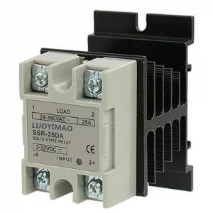 LUOYIMAO SSR-25 DA 25A 3-32V DC / 24-380V AC Solid State Relay and Heat Sink