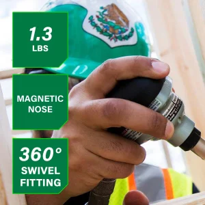 Metabo HPT Palm Nailer, Pro-preferred Pneumatic Power Nailers, Palm Tool for Joist Hangers & Connectors, Magnetic Nose for Precise Fastening, 360 Sw