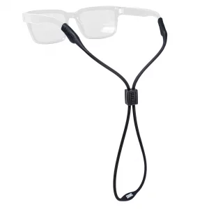 Chums Slim Retainer - Adjustable Eyewear Keeper - Thin Silicone Safety Eyewear Retainer for Women & Men (Black)