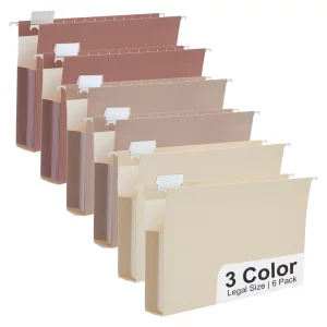 Y YOMA Legal Size - 6 Pack Extra Capacity Hanging File Folders Accordion Decorative Reinforced File Folder Cute Colored Expandable Folder for Office