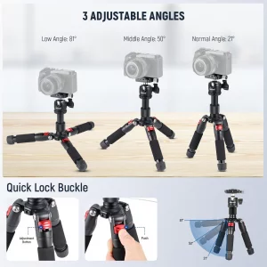 NEEWER Portable Desktop Mini Tripod Aluminum Alloy 20''/ 50cm Desk Tripod with 360 Degree Ball Head, 1/4 inch Quick Shoe Plate for DSLR Camera Video