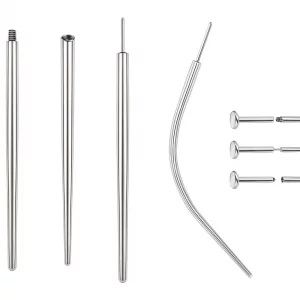 BodyAce 14G 16G 18G 20G Piercing Taper, Stainless Steel Threadless Insertion Pin Screw On Assistant Tool, Curved Body Piercing Stretching Kit for Ear