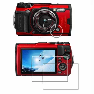 iDaPro 2+2 Pack Lens Screen Protector for Olympus Tough TG-7/TG-6/TG-5/TG7/TG6/TG5/OM SYSTEM Tough TG-7 Tempered Glass Bubble Free