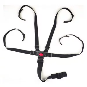 5 Point Harness Seat Belt?Adjustable Baby Seat Belt Full Protection Security Harness Seatbelt for High Chair and Pushchair Black