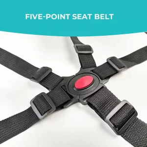 5 Point Harness Seat Belt?Adjustable Baby Seat Belt Full Protection Security Harness Seatbelt for High Chair and Pushchair Black