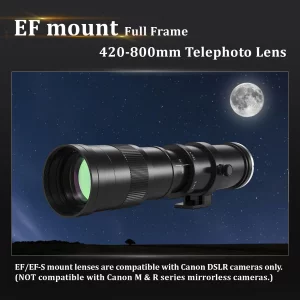 BENOISON Telephoto Lens for Canon - EF Lens 420-800mm for Canon DSLR, Manual Focus MF Zoom Lens for Canon EOS Rebel SL3 SL2 SL1 T8i T7i T7 T6 4000D 1