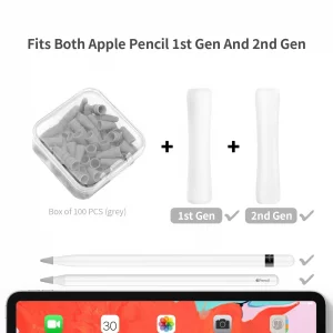100 Pack Tips Cover for Apple Pencil 2nd Generation and 1st Gen and Apple Pencil Pro/USB-C Silicone Nibs Caps Writing Protection Accessories,Writing