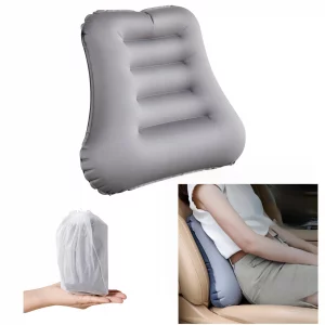 Inflatable Lumbar Support Pillow for Travel Seat and Office Chair, Back Support Pillow for Airplane Travel and Car, Lumbar Pillow for Lower Back Pain