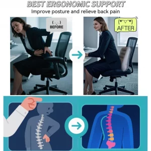 Inflatable Lumbar Support Pillow for Travel Seat and Office Chair, Back Support Pillow for Airplane Travel and Car, Lumbar Pillow for Lower Back Pain