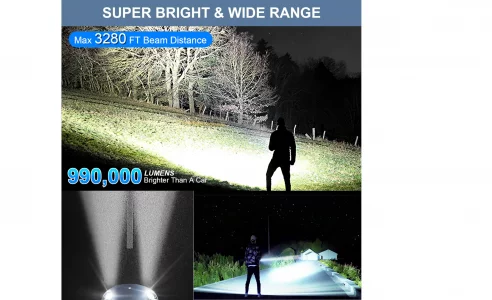 taoquwe Flashlights High Lumens LED Rechargeable, 99,000 Lumen Super Bright Flashlight High Power USB Flash Light,Waterproof Handheld LED Flashlight