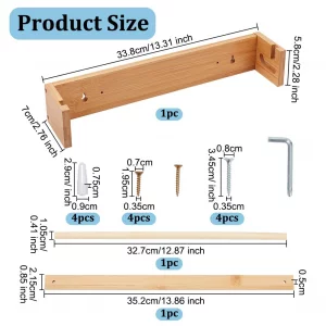 OLYCRAFT Wall Mount Kraft Paper Roll Holder for 12-Inch Paper Wooden Easel Paper Roll Holder Kraft Paper Roll Dispenser Kraft Paper Roll Display for