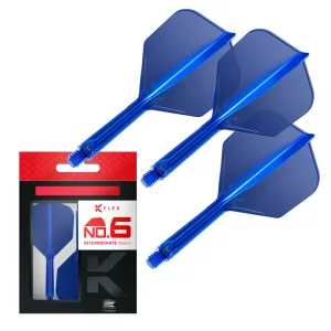Target Darts K Flex Integrated Dart Flight and Shaft, No.6 Blue (Intermediate) | 3-Pack K-Flex - No. 6, Kflex Precision-Molded 2-in-1 Dart Flights an
