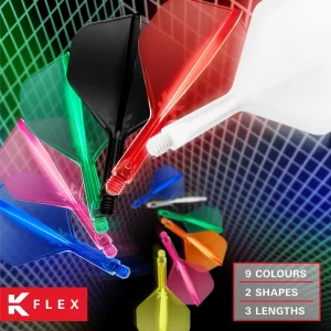 Target Darts K Flex Integrated Dart Flight and Shaft, No.6 Blue (Intermediate) | 3-Pack K-Flex - No. 6, Kflex Precision-Molded 2-in-1 Dart Flights an