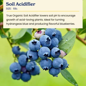 True Organic Soil Acidifier  Lowers Soil pH for Acid-Loving Plants  Ideal for Turning Hydrangeas Blue  6lb Bag