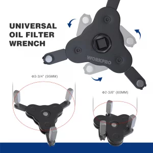 WORKPRO Universal Oil Filter Wrench Adjustable, Magnetic Oil Filter Removal Tool, Oil Filter Change Set, Ideal for Engine Filters, Conduit, & Fitting