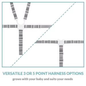 High Chair Straps, Replacement 5-Point Harness for Stroller, High Chair, Pram, Buggy  Adjustable Safety Belt for Kids, Comfortable, Durable, Easy In