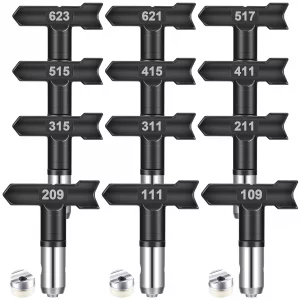 Zhengmy 12 Pcs Airless Paint Sprayer Tips Reversible Spray Tips Nozzles Tip Paint for Airless Sprayer Gun House Painting Fences(109, 111, 209, 211, 3